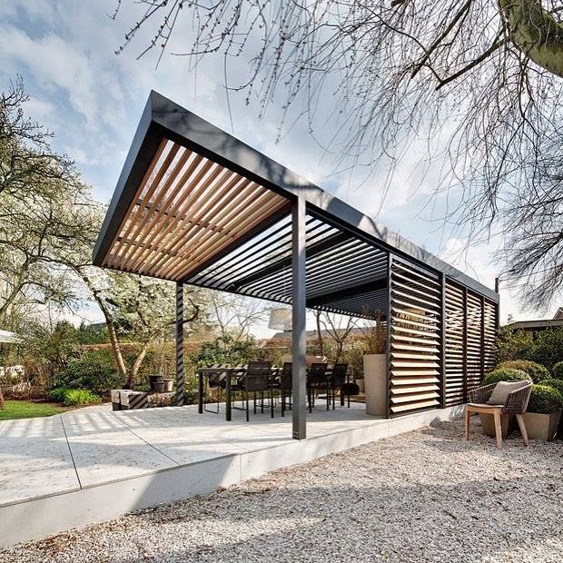 Zamonaviy pergola kompozit qoplamali