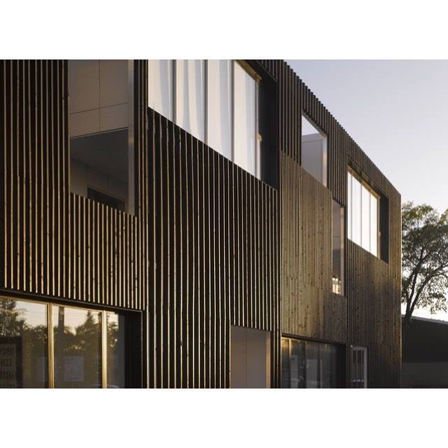 Vertikal kompozit panelli fasad